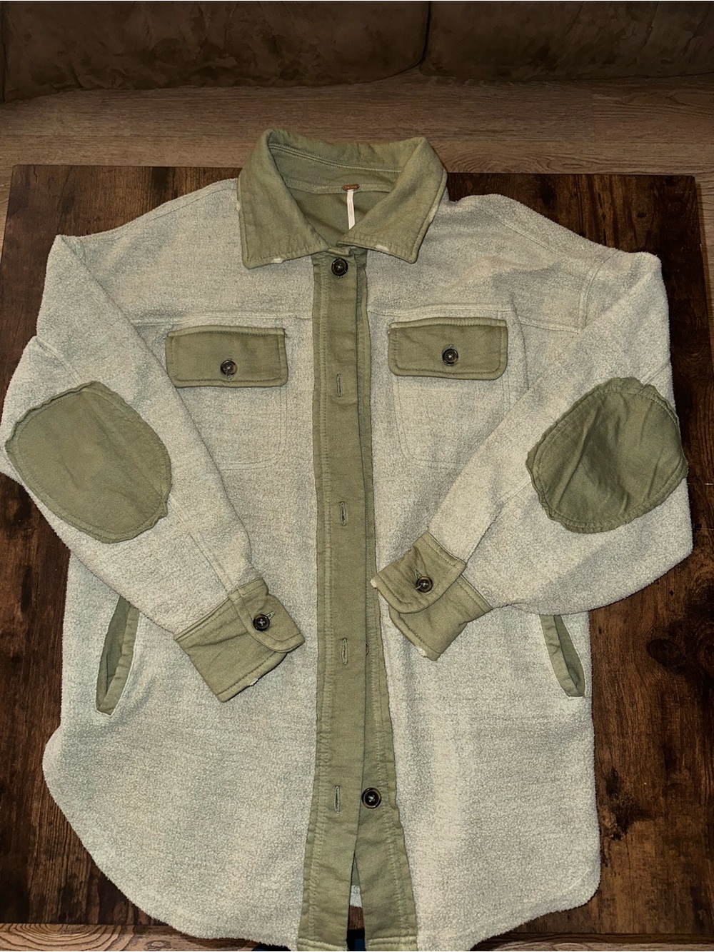 Free People Ruby Jacket Sage Green  Shacket with Olive Accents